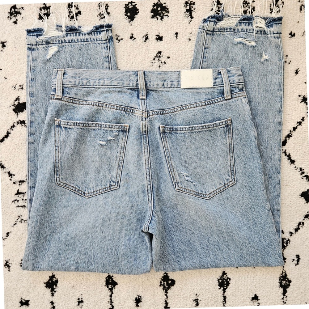 Pistola Charlie High-Rise Classic Straight Distressed Jeans 28 - Picture 5 of 13
